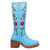 Dingo Womens Bloom Blue Leather 14in Cowboy Boots
