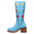 Dingo Womens Bloom Blue Leather 14in Cowboy Boots