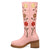 Dingo Womens Bloom Pink Leather 14in Cowboy Boots