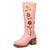 Dingo Womens Bloom Pink Leather 14in Cowboy Boots