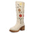 Dingo Womens Bloom White Leather 14in Cowboy Boots