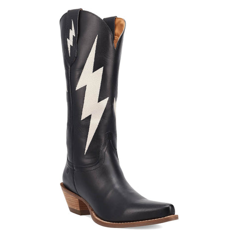 Dingo Womens Thunderbolt Black Leather 14in Cowboy Boots