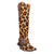Dingo Womens Spur Crazy Leopard Calf Leather 18in Cowboy Boots
