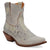 Dingo Womens Cobra Kissie Off-White Leather 7in Western Ankle Boots