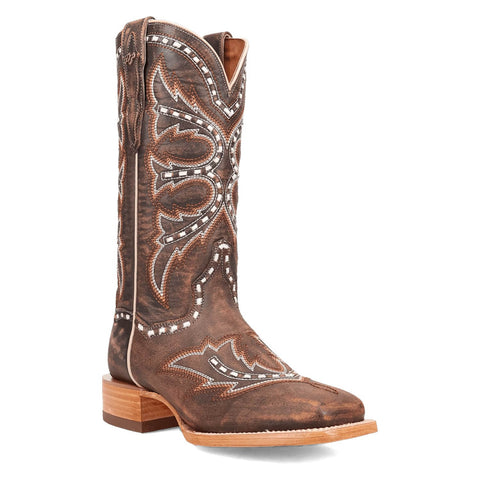 Dan Post Womens Gretchen Sanded Brown Leather Cowboy Boots