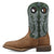 Dan Post Mens Royston Tan/Green Leather 11in Cowboy Boots