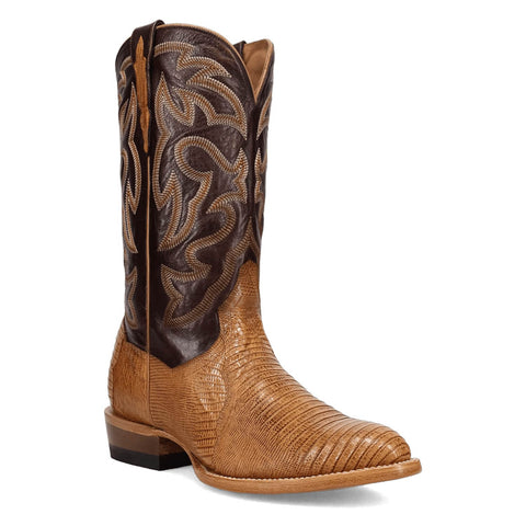 Dan Post Mens Spurline Honey/Chocolate Lizard Skin 13in Cowboy Boots