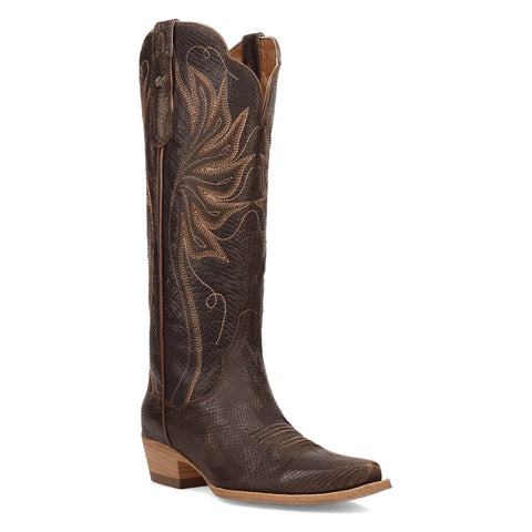 Dan Post Womens Grace Brown Leather 15in Cowboy Boots