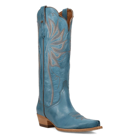 Dan Post Womens Grace Blue Leather 15in Cowboy Boots