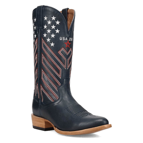 Dan Post Mens America 250 Blue/Multi Leather 13in Cowboy Boots