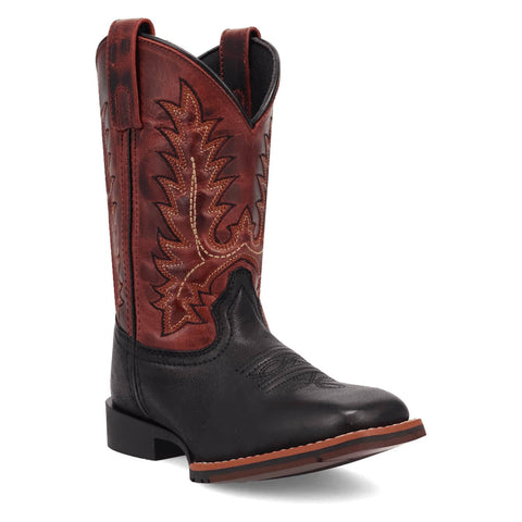 Dan Post Youth Unisex Dexter Black/Red Leather Cowboy Boots