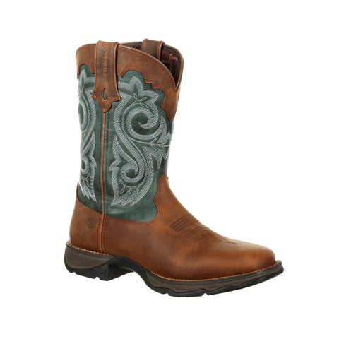 Durango Womens Brown Evergreen Leather Rebel WP Cowboy Boots