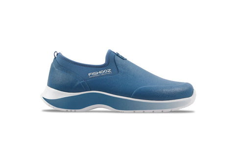 Fishooz Mens DryRun Low Blue/White Rubber Boat Shoes