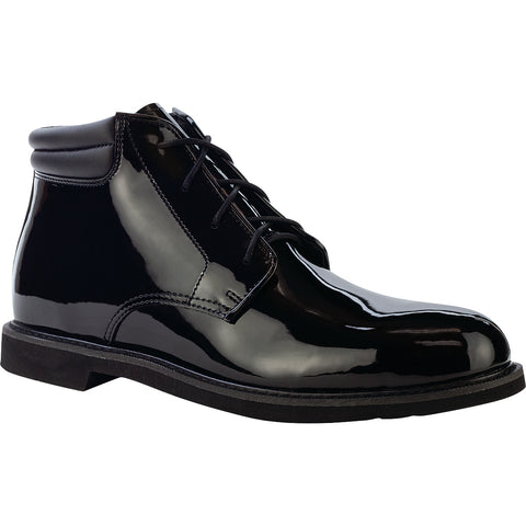 Rocky Mens Black Leather Duty Formal Boots Dress High Gloss Chukka