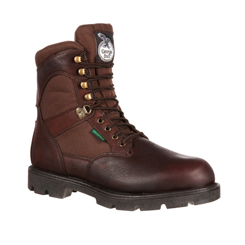 Georgia Homeland Mens Brown Leather Insulated Waterproof Work Boots
