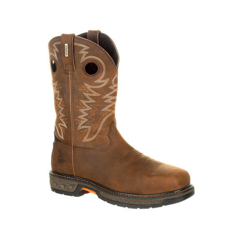 Georgia Mens Brown Leather CarboTec Pullon AT Work Boots