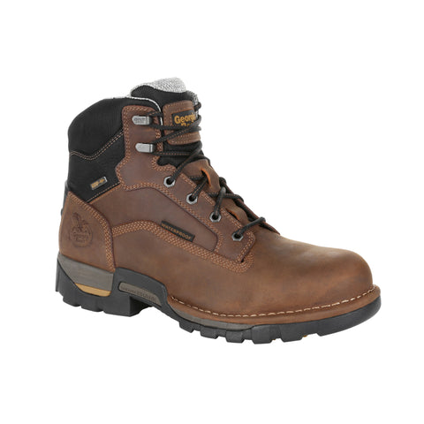 Georgia Mens Brown Leather Eagle One WP Work Boots
