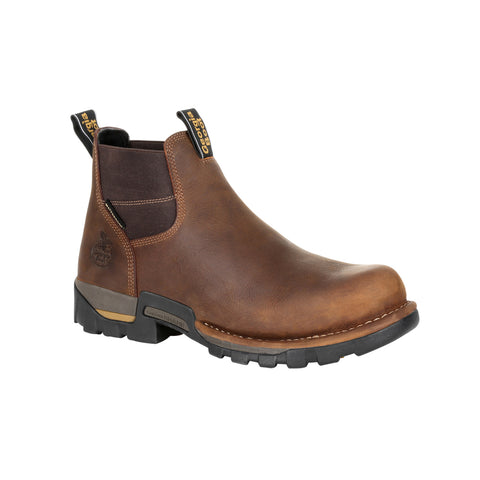 Georgia Mens Brown Leather Eagle One ST WP Chelsea Work Boots