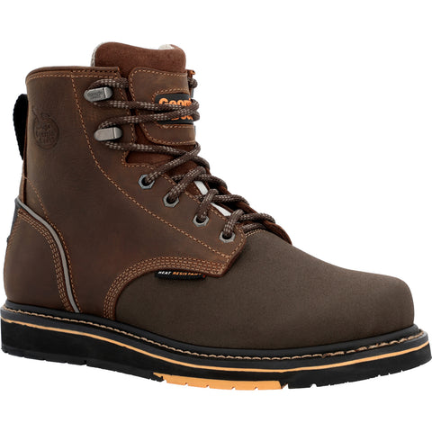 Georgia Mens LT Power Wedge CT Brown Leather Work Boots