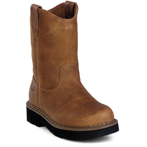 Georgia Kids Boys Brown Leather Wellington Work Cowboy Boots