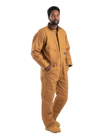 Berne Apparel Mens Heritage Duck Insulated Brown Duck 100% Cotton Work Coverall