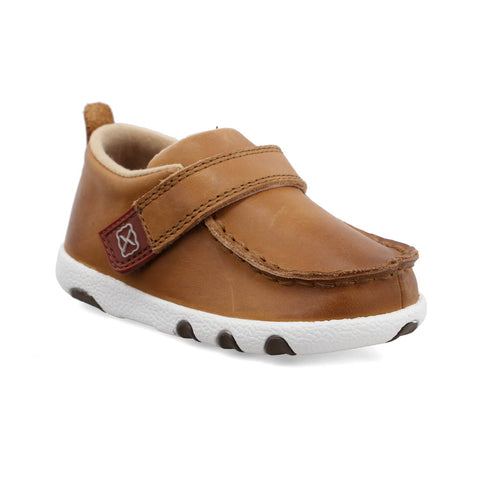 Twisted X Infant Unisex Driving Moc Tan Leather Slip-On Shoes