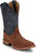Justin Mens Fergus 11in Roughout Golden Oak/Blue Leather Bent Rail Cowboy Boots