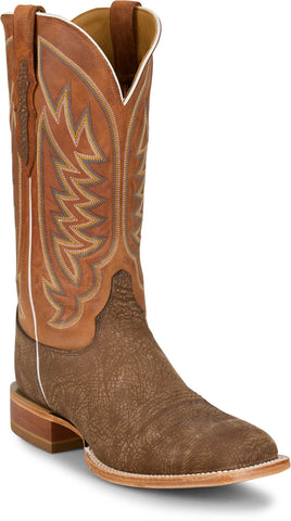 Justin Mens Cowman 13in Shrunken Shoulder Tan Leather CPX Cowboy Boots