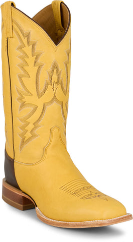 Justin Mens Boston 13in Whitetail Deer Yellow Leather CPX Cowboy Boots