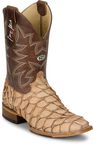 Justin Mens Ocean View 11in Rustic Pirarucu George Strait Cowboy Boots
