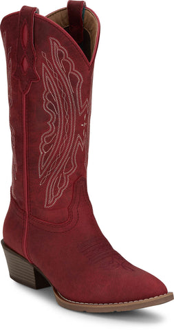 Justin Womens Renie 12in Western Classic Red Leather Cowboy Boots