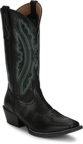 Justin Womens Rae Midnight Leather Cowboy Boots
