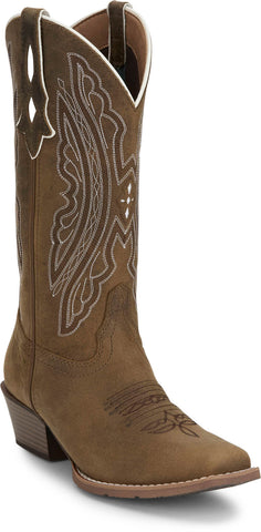 Justin Womens Rae Taupe Leather Cowboy Boots