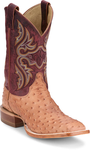 Justin Mens Moseley Vintage Cognac/Purple FQ Ostrich Cowboy Boots