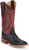 Justin Mens Chisolm 13in Shadow Black/Red FQ Ostrich Cowboy Boots