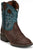Justin Kids Unisex Bowline Junior Walnut/Blue Leather Cowboy Boots