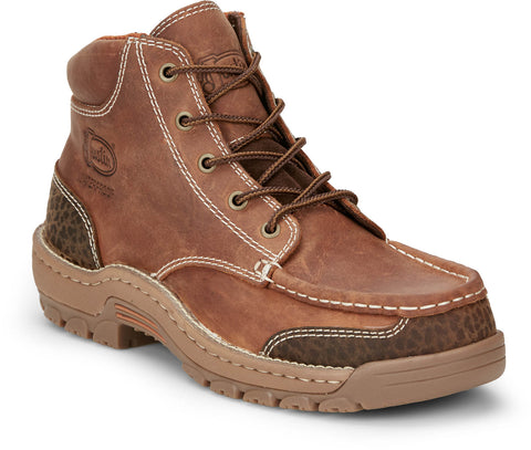 Justin Mens Corbett 5in Waterproof Barley Leather Work Boots