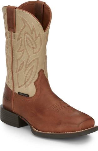 Justin Mens Canter 11in Steel Toe Whiskey Leather Work Boots