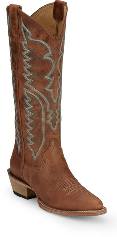 Justin Womens Evelyn Barnwood Leather Cowboy Boots