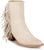Justin Womens Bev 7in Bootie Bone Suede Fringe Ankle Boots