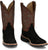 Justin Mens Alamo 11in Roughout Black Leather Bent Rail Cowboy Boots