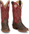 Justin Mens Ante Up 13in Western Hickory/Red Leather Frontier Cowboy Boots