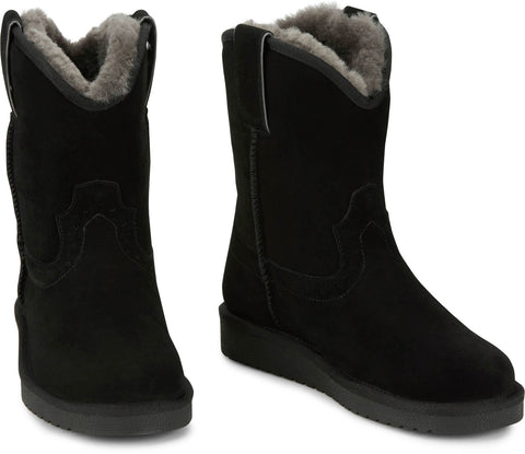 Justin Womens Heidi 8in Black Shearling Cowboy Boots
