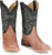 Justin Mens Moseley Cognac/Green FQ Ostrich Cowboy Boots