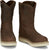 Justin Mens Ram 10in Pecan Leather Work Boots