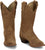 Justin Womens Fancy Camel Suede Cowboy Boots