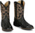 Justin Mens Jasper 11in Western Black Goat Leather Cowboy Boots