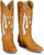 Justin Womens Faye 15in Western Cognac Leather Cowboy Boots