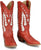 Justin Womens Faye 15in Western Red/Ivory Leather Cowboy Boots