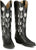Justin Womens May 15in Western Black Cowhide Cowboy Boots